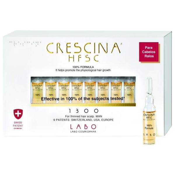 Crescina Ампулы для стимуляции роста волос для мужчин, дозировка 1300: лечение облысения