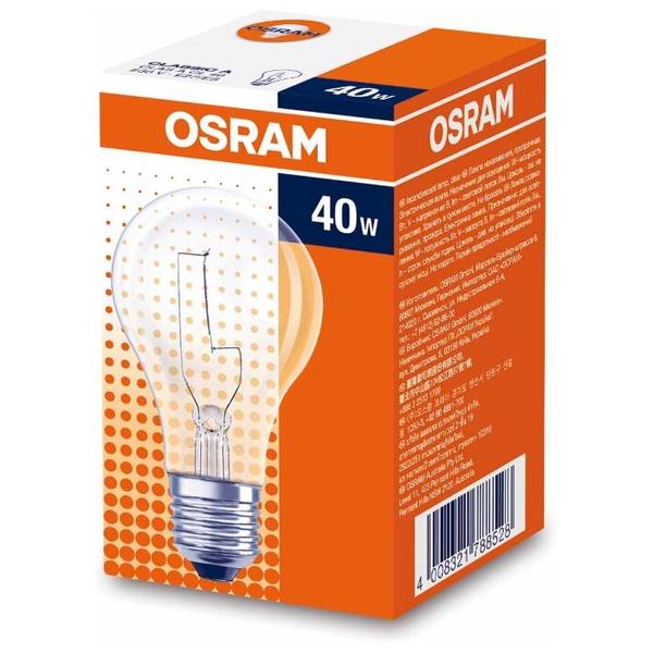 Лампа накаливания OSRAM CLASSIC CL, E27, A55, 40Вт
