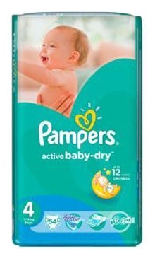 Pampers подгузники Active Baby-Dry 4 (7-14 кг) 54 шт.
