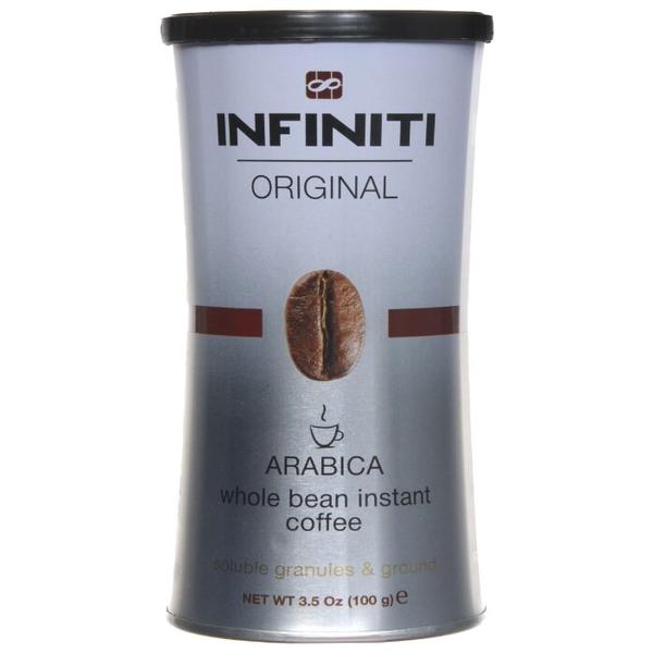 Кофе растворимый Infiniti Original гранулированный с молотым кофе, жестяная банка