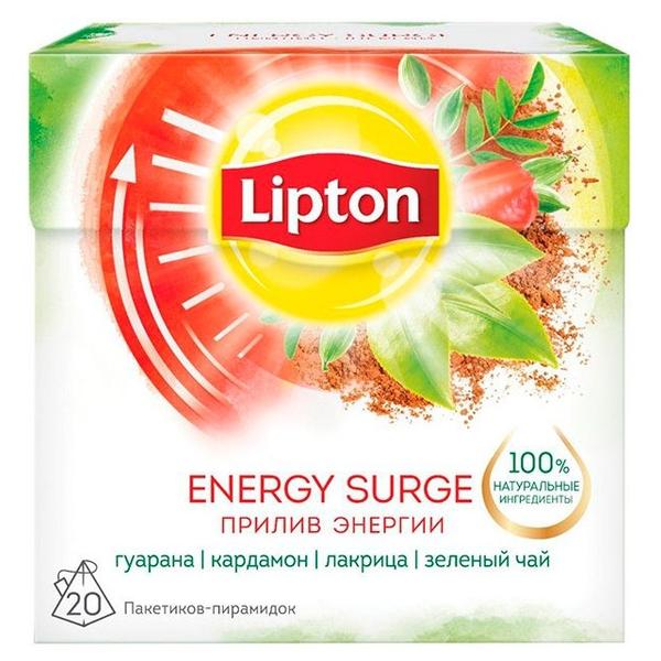Чай зеленый Lipton Energy Surge в пирамидках