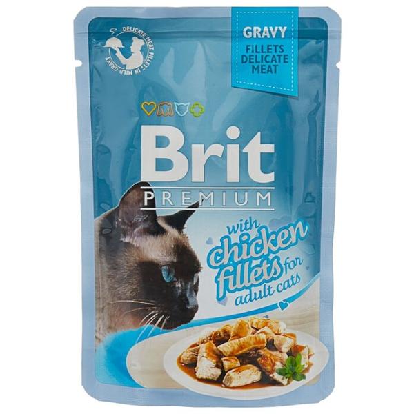 Корм для кошек Brit Premium беззерновой, с курицей 85 г (кусочки в соусе)
