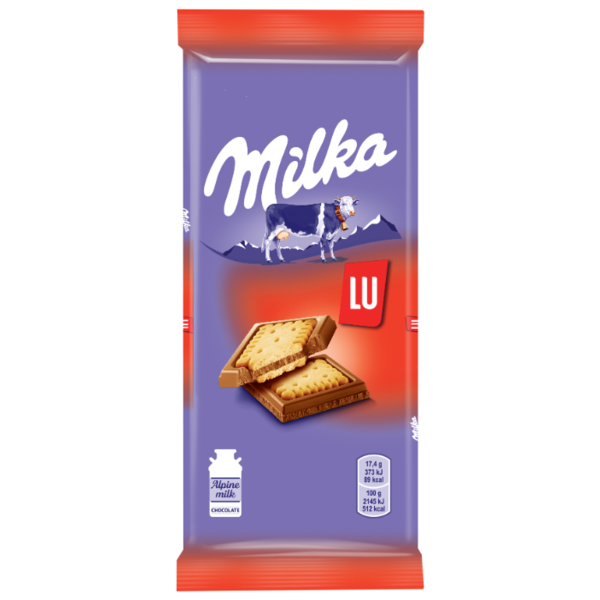 Шоколад Milka молочный с печеньем LU