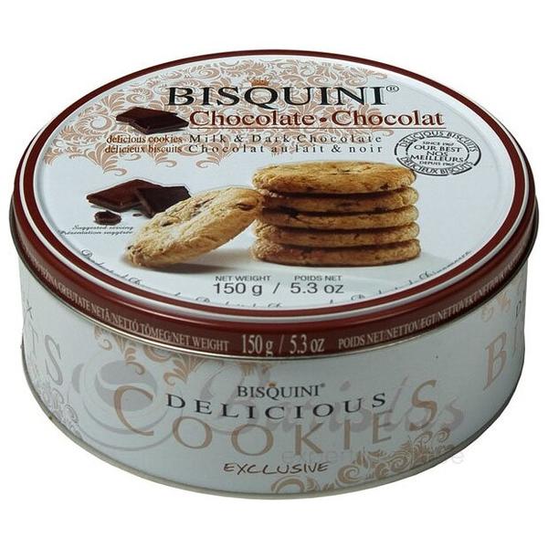 Печенье Bisquini сдобное с кусочками шоколада, 150 г