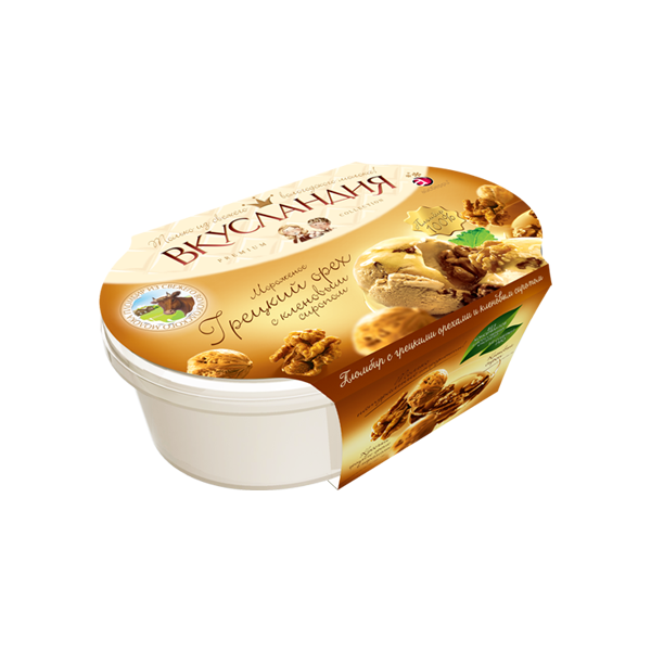 Мороженое Вкусландия пломбир грецкий орех с кленовым сиропом 450 г