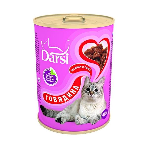 Корм для кошек Darsi Консервы для кошек: говядина кусочки в соусе