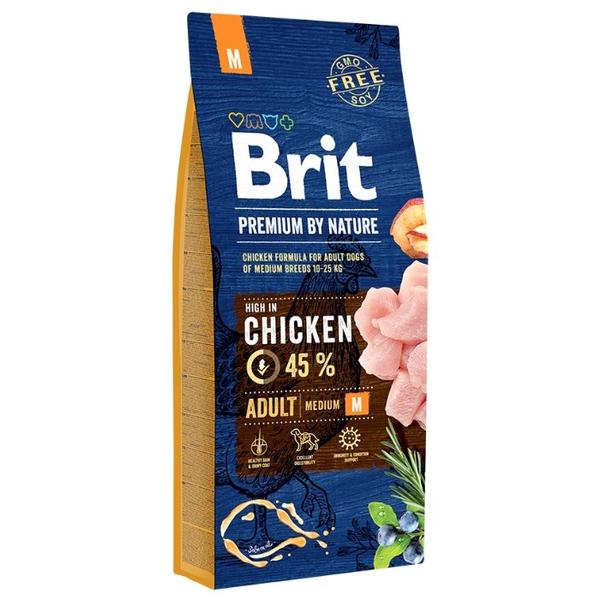 Корм для собак Brit Premium by Nature курица (для средних пород)