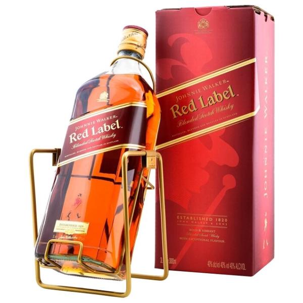 Виски Johnnie Walker Red Label 4 года 3 л, подарочная упаковка