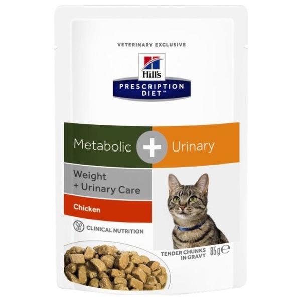 Корм для кошек Hill's Prescription Diet для профилактики МКБ, при избыточном весе, с курицей 85 г (кусочки в соусе)