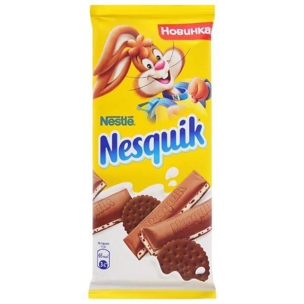 Шоколад Nesquik молочный с молочной начинкой и какао-печеньем, 25% какао