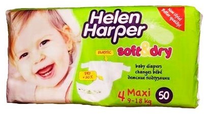 Helen Harper подгузники Soft & Dry Maxi (9-18 кг) 50 шт.