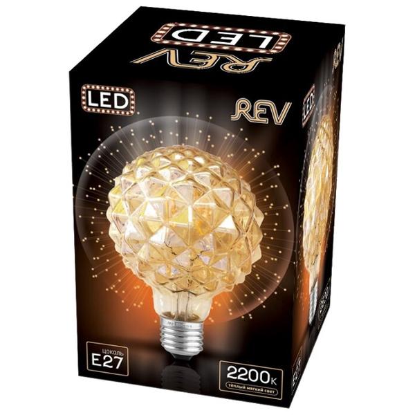 Лампа светодиодная REV Vintage Gold 32449 2, E27, G125, 5Вт