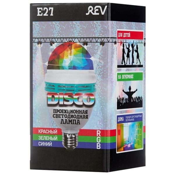 Лампа светодиодная REV Disco RGB, E27, A60, 3Вт