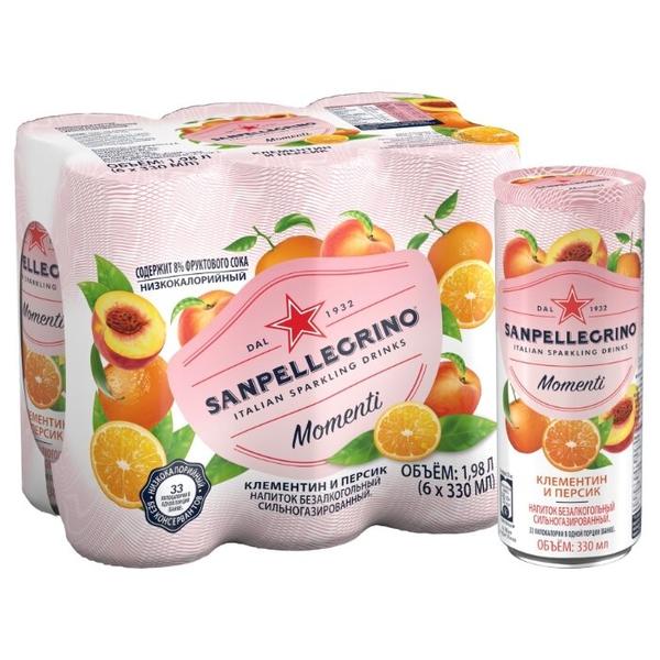 Газированный напиток Sanpellegrino Momenti с соком клементина и персика