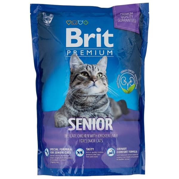 Корм для пожилых кошек Brit Premium для профилактики МКБ, с курицей
