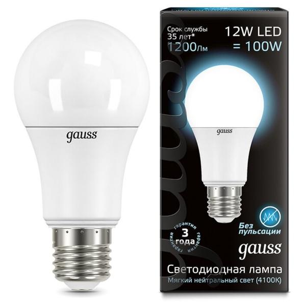 Лампа светодиодная gauss 102502212, E27, A60, 12Вт