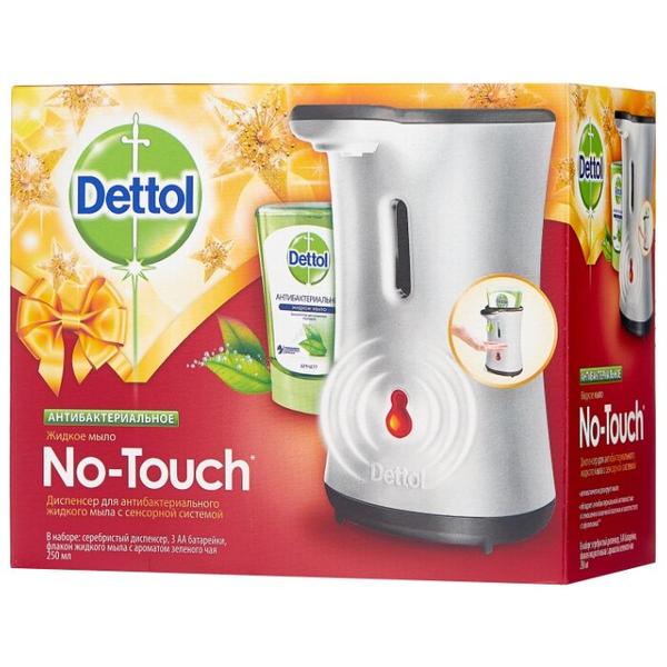 Диспенсер с сенсорной системой "No Touch" + жидкое мыло Dettol Антибактериальное с ароматом зеленого чая и имбиря