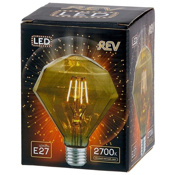 Лампа светодиодная REV Vintage Gold 32450 8, E27, G95, 5Вт