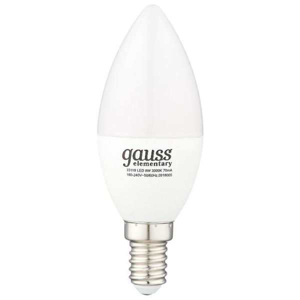 Упаковка светодиодных ламп 10 шт gauss 33116, E14, C38, 6Вт
