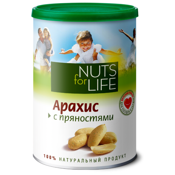 Арахис Nuts for Life обжаренный соленый с пряностями 200 г
