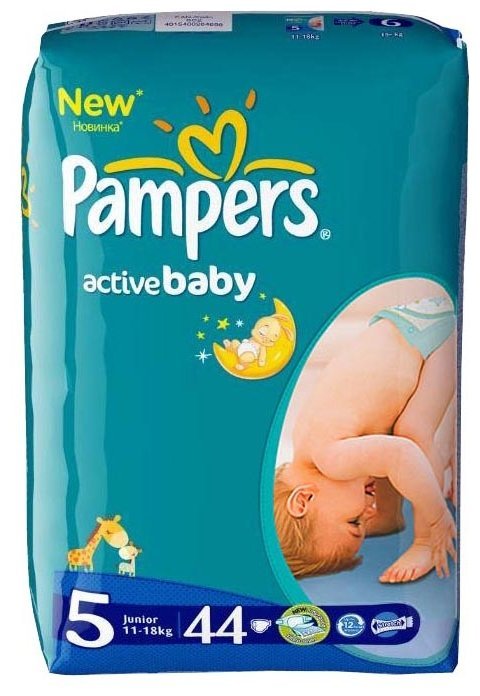 Pampers подгузники Active Baby 5 (11-18 кг) 44 шт.