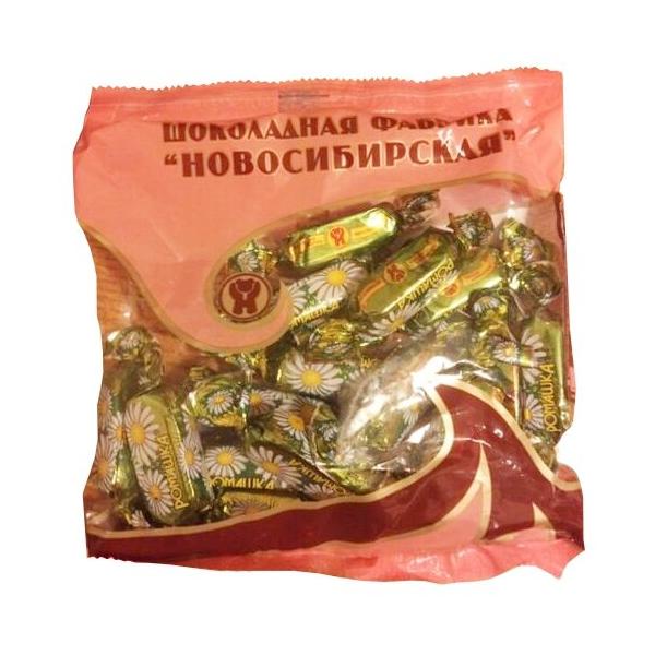 Конфеты Шоколадная фабрика Новосибирская Ромашка, помадная начинка, пакет
