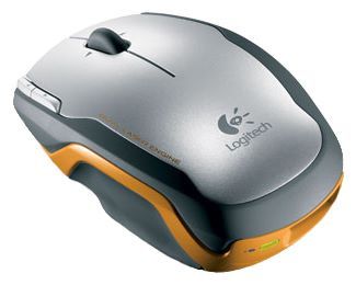 Logitech V400 Laser Cordless Mouse Grey-Orange USB