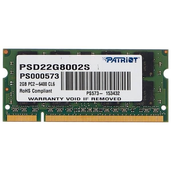 2 ГБ 1 шт. Patriot Memory Signature PSD22G8002S