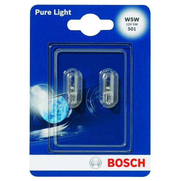 Лампа автомобильная накаливания Bosch Pure Light 1987301026 W5W 12V 5W 2 шт.