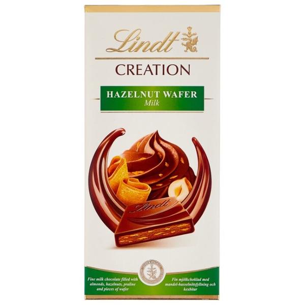 Шоколад Lindt Creation Hazelnut Wafer молочный с начинкой из пралине и кусочками вафли