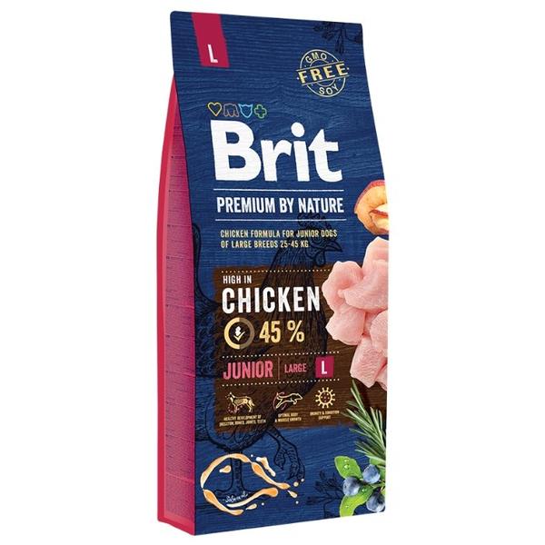 Корм для щенков Brit Premium by Nature курица (для крупных пород)