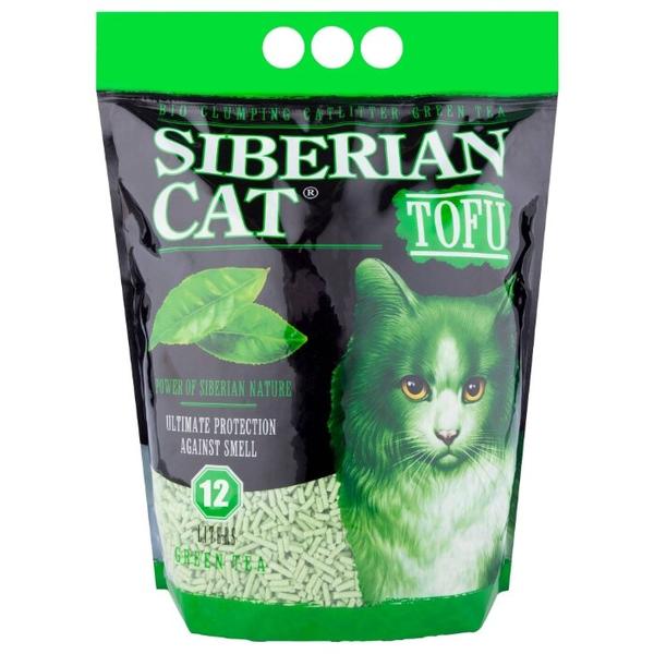 Комкующийся наполнитель Сибирская кошка TOFU Зеленый чай 12 л