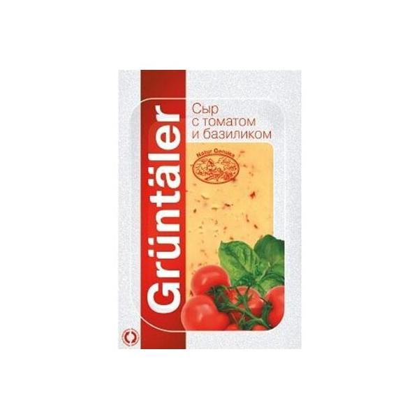 Сыр Gruntaler С томатом и базиликом полутвердый 50%