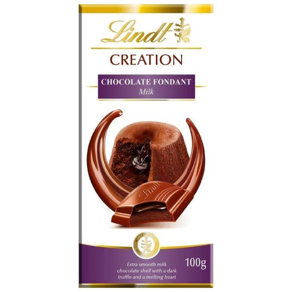 Шоколад Lindt Creation молочный с начинкой шоколадный фондан