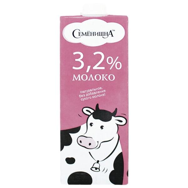Молоко Семёнишна стерилизованное 3.2%, 1 л