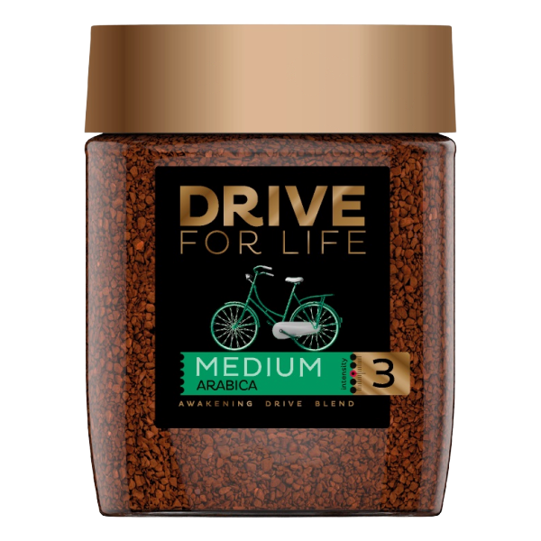 Кофе растворимый DRIVE for LIFE Medium, стеклянная банка