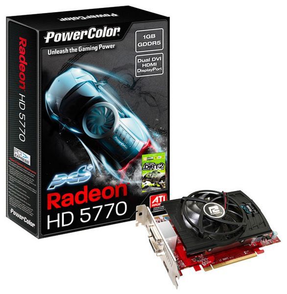 PowerColor Radeon HD 5770 875Mhz PCI-E 2.1 1024Mb 4900Mhz 128 bit 2xDVI HDMI HDCP Dirt2