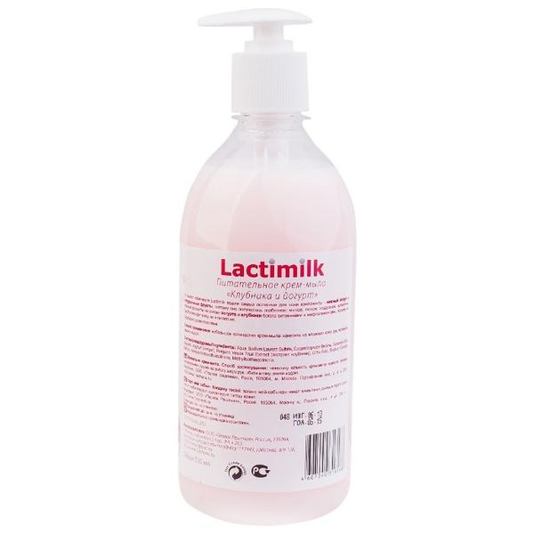 Крем-мыло жидкое Lactimilk питательное "Клубника и йогурт"