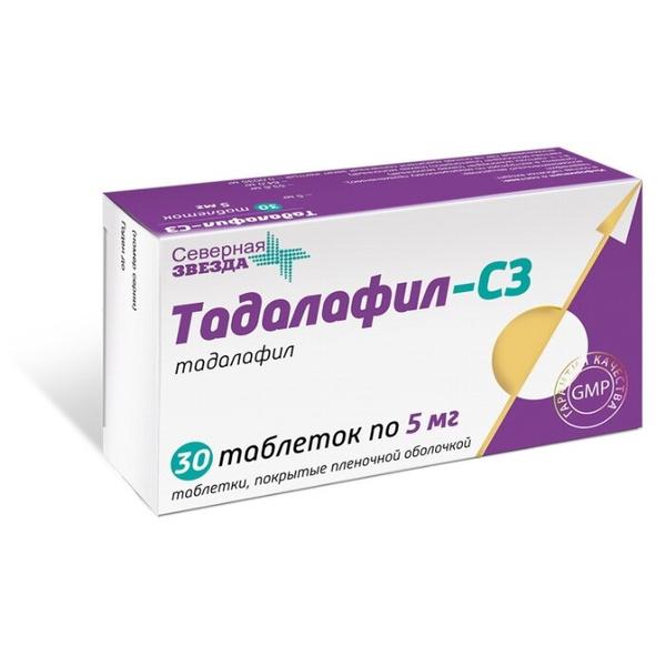 Тадалафил-СЗ таб. п/о плен. 5 мг №30