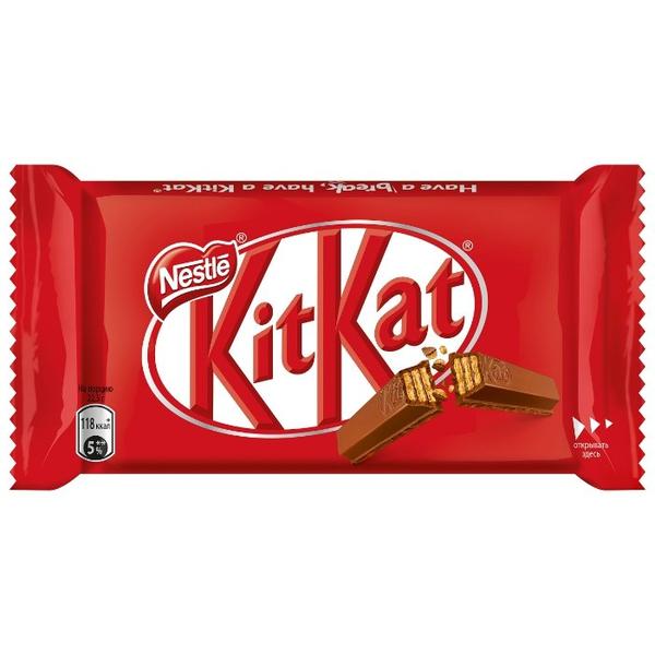 Батончик KitKat молочный шоколад с хрустящей вафлей, 45 г
