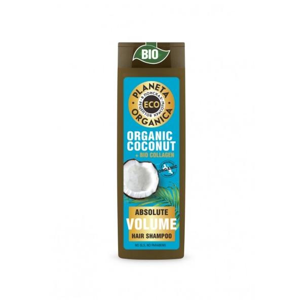 Planeta Organica шампунь Eco Organic Coconut + Collagen Абсолютный объем