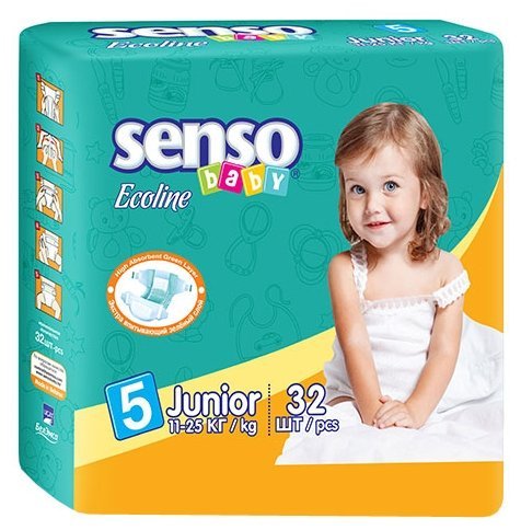 Senso baby подгузники Ecoline 5 (11-25 кг) 32 шт.