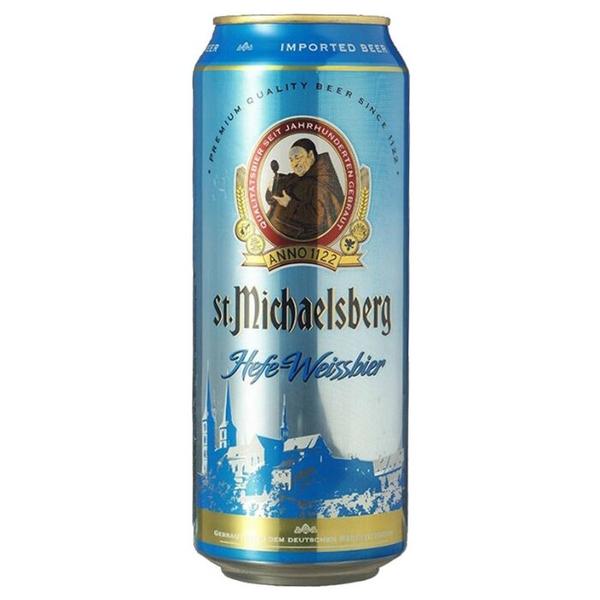 Пиво светлое St. Mishaelsberg Hefe-Weissbier ж/б, 0.5л