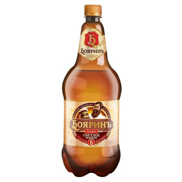 Пиво светлое Бояринъ живое Трехсосенское, 1.42 л