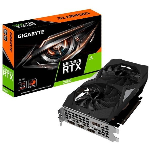GIGABYTE GeForce RTX 2060 1755MHz PCI-E 3.0 6144MB 14000MHz 192 bit HDMI HDCP OC (rev. 1.0)