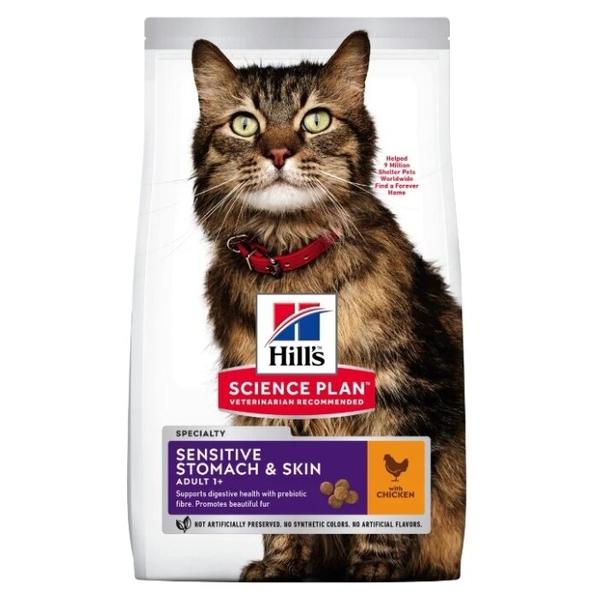 Корм для кошек Hill's Science Plan при чувствительном пищеварении, с курицей