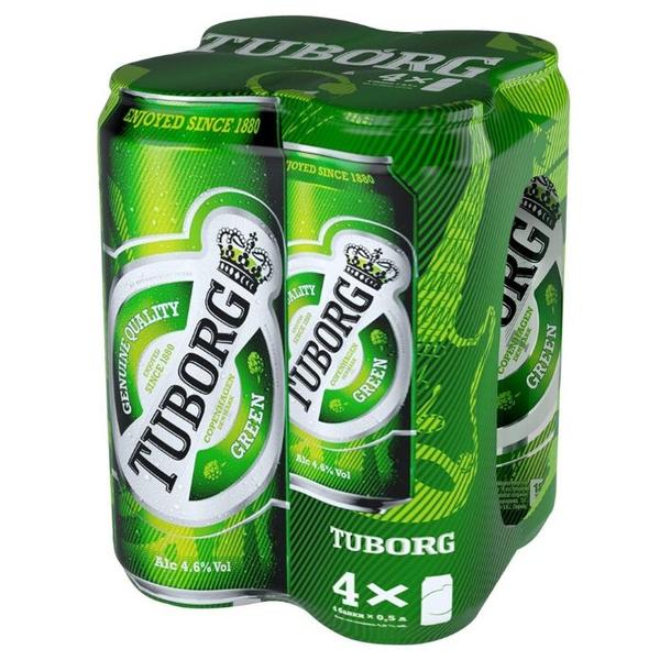 Пиво светлое Tuborg Green 0.45 л х 4 шт