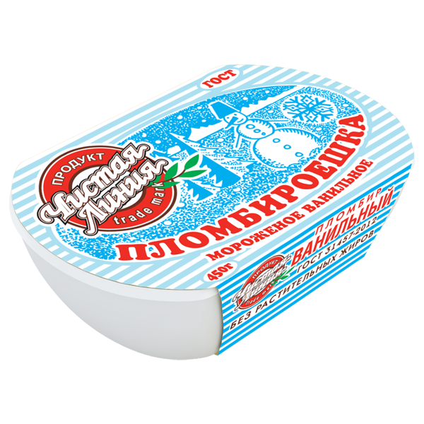 Мороженое Чистая Линия пломбир ванильное Пломбироешка, 450 г