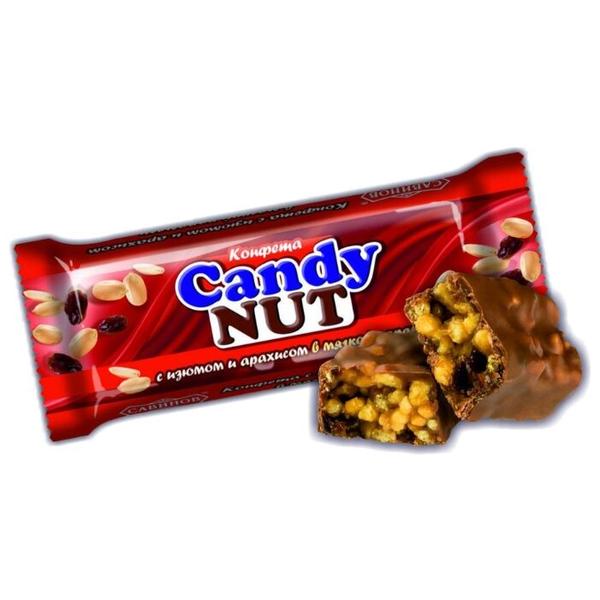 Батончик Савинов Candy Nut с арахисом, изюмом и карамелью 30 г
