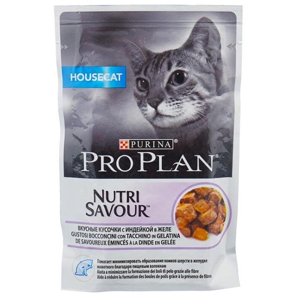 Корм для кошек Pro Plan Nutrisavour Housecat беззерновой, с индейкой 85 г (кусочки в желе)